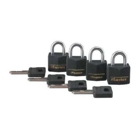 Master Lock 4PK 34BLK ALU Padlock 121Q